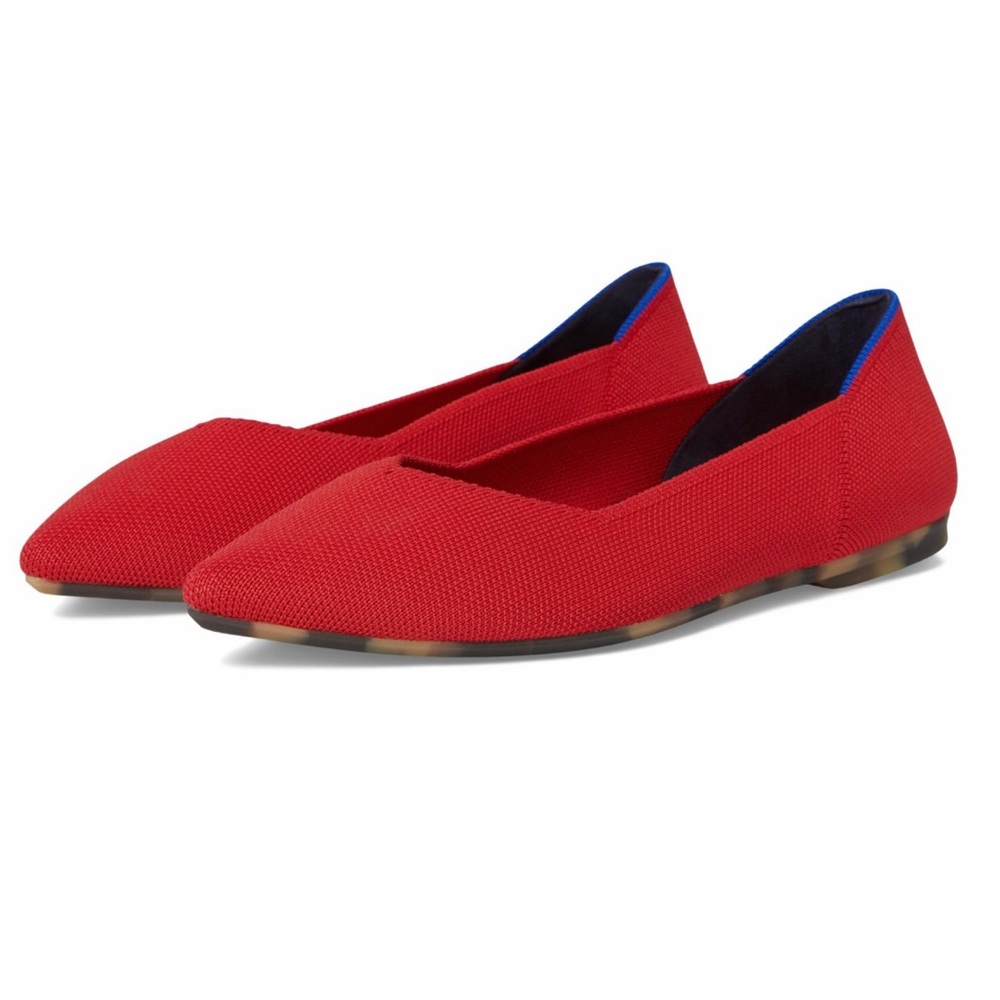 Rothy's The Point II Women's Slip On Pointed Ballet Flats Red Size 8 NEW